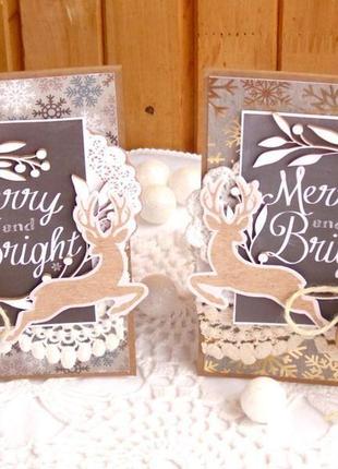 Стильні листівки "merry and bright"4 фото