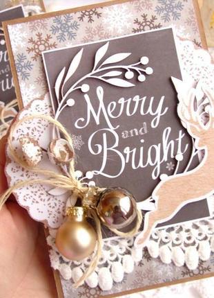 Стильные открытки "merry and bright"6 фото