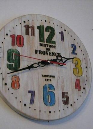 Винтажные часы из натурального дерева- "прованс"5 фото