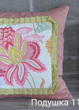 Рожева декоративна подушка "піон"5 фото