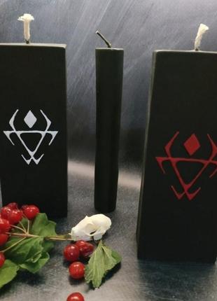 Набір з 2 ритуальних чорних свічок "чорнобог"2 фото