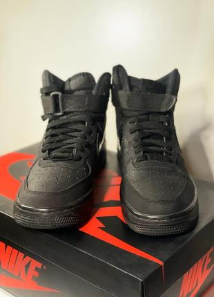 Nike air force 1 high gs кроссовки черные оригинал высокие4 фото