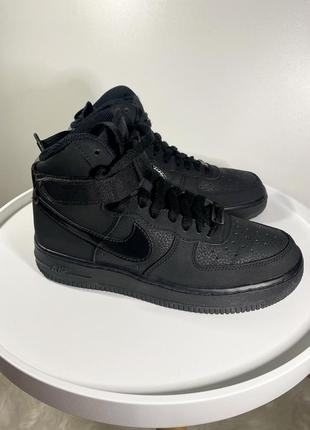 Nike air force 1 high gs кроссовки черные оригинал высокие2 фото