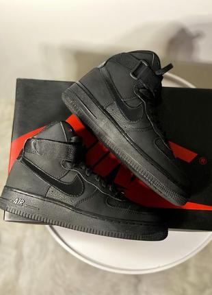 Nike air force 1 high gs кроссовки черные оригинал высокие7 фото