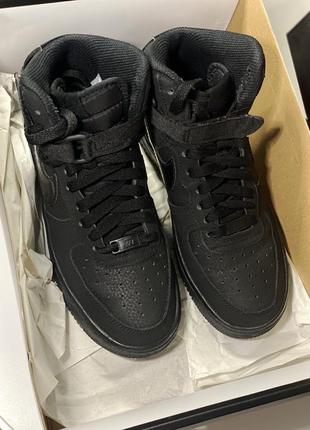 Nike air force 1 high gs кроссовки черные оригинал высокие6 фото