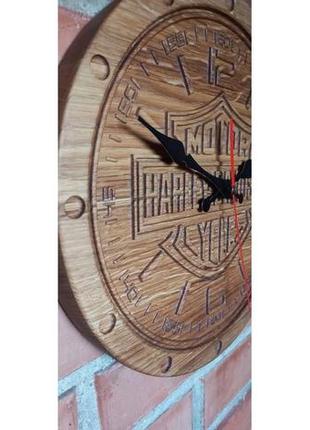 Годинник із натурального дерева з логотипом harley davidson3 фото