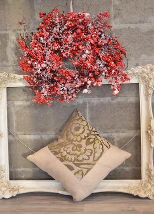 Декоративная подушка "оливковый цветок"1 фото