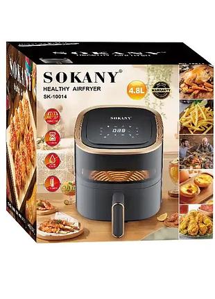 Аерофритниця 4.8 літра аерогриль sokany безмасляна фритюрниця 1300w мультипіч настільна аеропіч