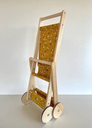 Игрушечная коляска для кукол желтая3 фото