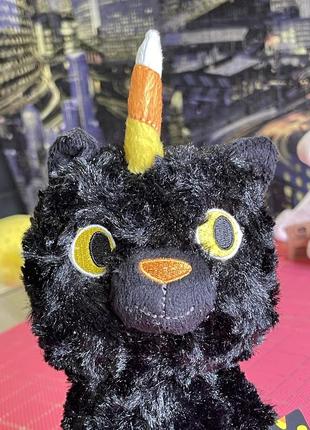 Новая мягкая игрушка детская черный кот единорог2 фото