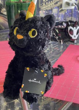 Новая мягкая игрушка детская черный кот единорог1 фото