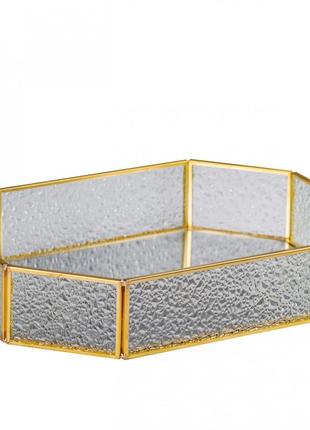 Піднос декоративний золотий для сервірування 25х18 см
