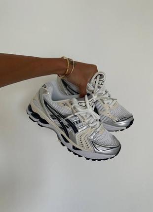 👟 кроссовки asics gel-kayano 14 white/silver/black/ наляжка bs👟