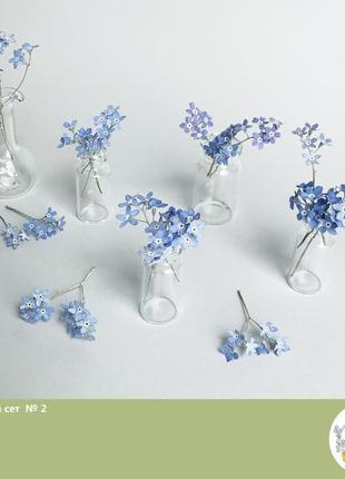 Сухоцветы для украшений из смолы гербарий незабудки  (цветочный сет №2) dry flowers6 фото
