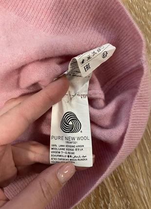 Светер люкс бренду benetton 100% virgin wool v -neck sweater coral pink italian yarn6 фото