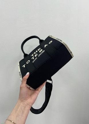 Сумка marc jacobs small tote bag black/cream10 фото