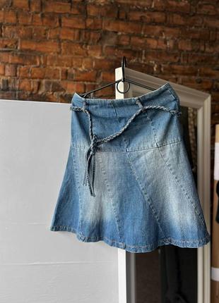 Clockhouse women's vintage y2k blue jean denim skirt женская, винтажная юбка1 фото