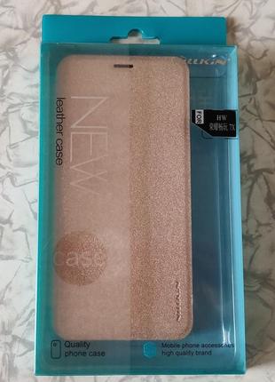 Чохол nillkin huawei honor 7x leather case gold