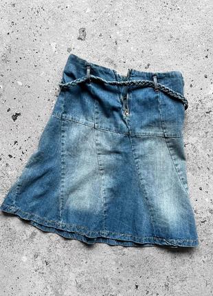 Clockhouse women's vintage y2k blue jean denim skirt женская, винтажная юбка5 фото