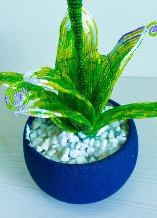 Цветок из бисера "лесной эльф" цветок из эльфийского леса. цветы из бисера