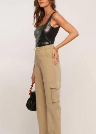 Женские прямые брюки раллацо карго хаки trend collection