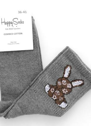 Женские  носки "bunny" темно-серые1 фото