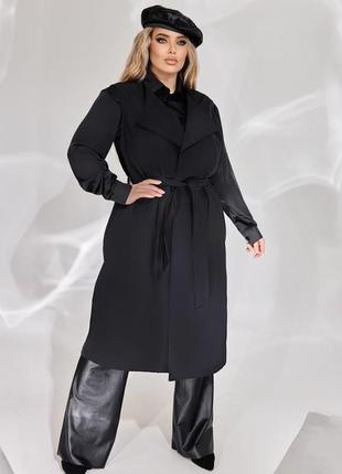 Класний функціональний тренч-двійка (жилет + курточка болеро) чорний