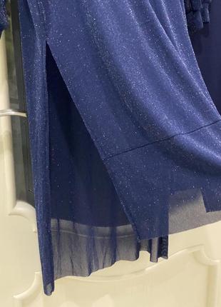 Платье двойка, прозрачная туника с рукавом + сарафан на тонких бретелях3 фото