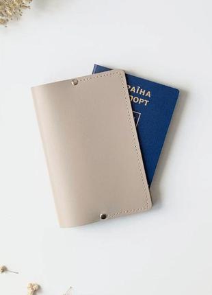 Набор в гладкой бежевой коже. кошелек, ключница, обложка для паспорта4 фото