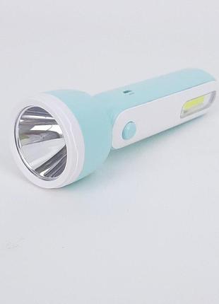 Світлодіодний led ліхтарик ручний акумуляторний 1200 mah, 1w cob + 3w led, usb sneha (997909-2 gn)