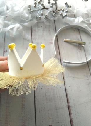 Корона для дівчинки, корона на обручі, корона на шпильці2 фото