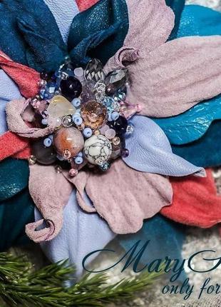 Брошка на замовлення «marys leather accessories» від студії аксесуарів марії суслиной2 фото