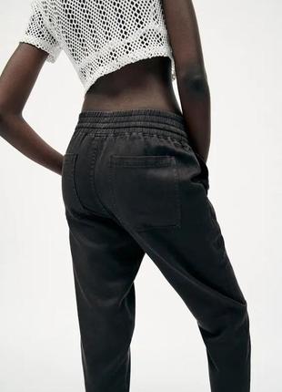 Zara брюки джоггеры с высокой талией5 фото