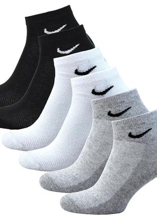 Упаковка короткие спортивные носки nike mesh 12 пар 41-45 летние низкие носочки с сеткой