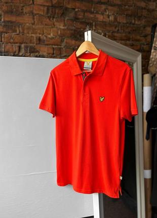 Lyle&amp;scott golf men’s short sleeve orange polo shirt однотонне, насичене поло1 фото