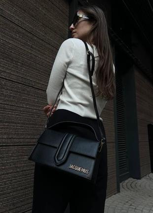 Женская сумка из эко-кожи jacquemus le bambino black молодежная, брендовая сумка-клатч маленькая через плечо4 фото
