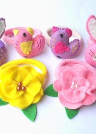 Набор детских резинок - животные, цветы (yasia toys дизайн)