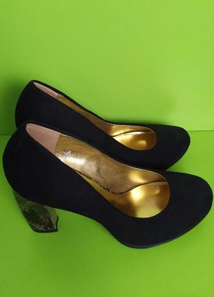 Чёрные туфли оригинальный устойчивый каблук graceland, 374 фото