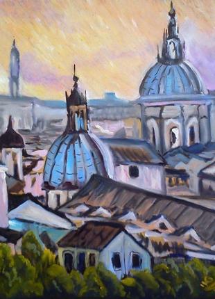 Картина "rome old town", масло, холст, 40*50