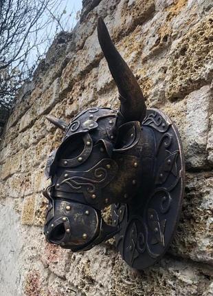 Оберег ′бык′ ′ тавр′ настенная скульптура