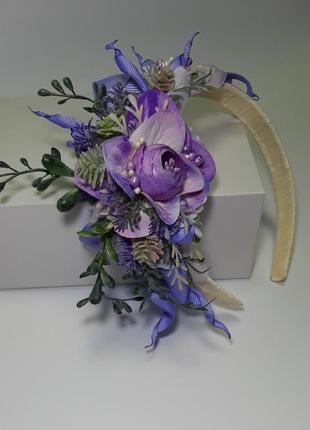 Обруч ручної роботи з квіткою