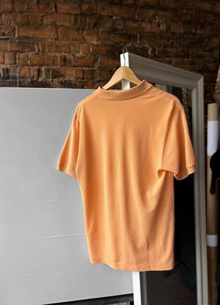 Lacoste men’s vintage short sleeve orange polo shirt вінтажне, однотонне поло2 фото