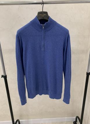 Кашемировый свитер кофта uniqlo гобула синяя джемпер на замок