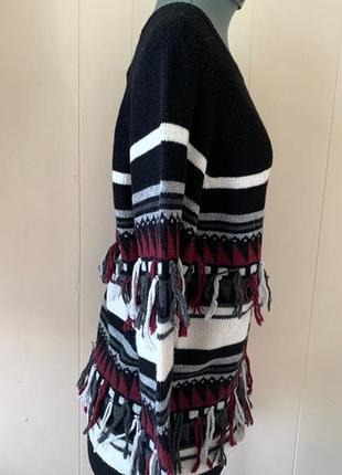 Вовняний светр зі скандинавським орнаментом з пензликами l5 фото