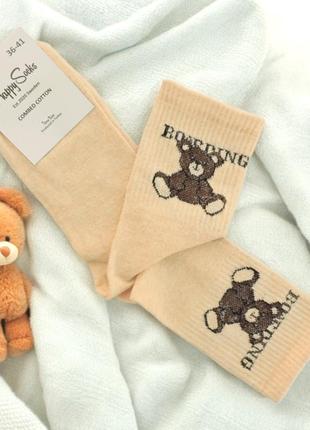 Жіночі шкарпетки "bears" бежеві3 фото