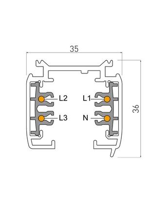 Шинопровід 3-фазний алюмінієвий чорний sneha (997066-2 lighting track 3f 2m bk)2 фото