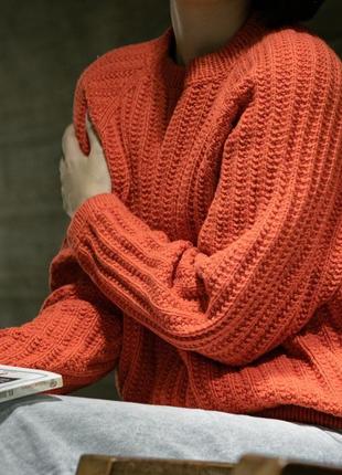 Теплый шерстяной свитер ручная работа3 фото