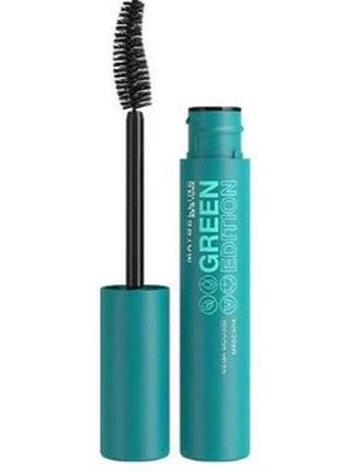 Тушь для ресниц maybelline green edition mega mousse mascara 001 blackest black, 18.6 мл1 фото