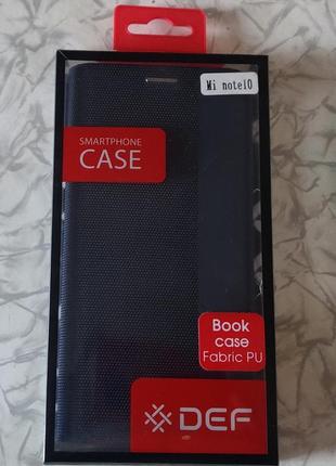 Чохол def xiaomi mi note 10 book case blue1 фото