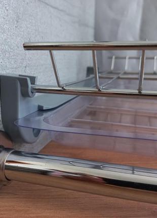 Настільна сушка для посуду на стіл (хромована 80 см) моноліт